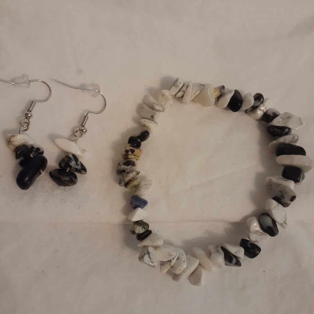 Hand crafted bracelet with matching earrings